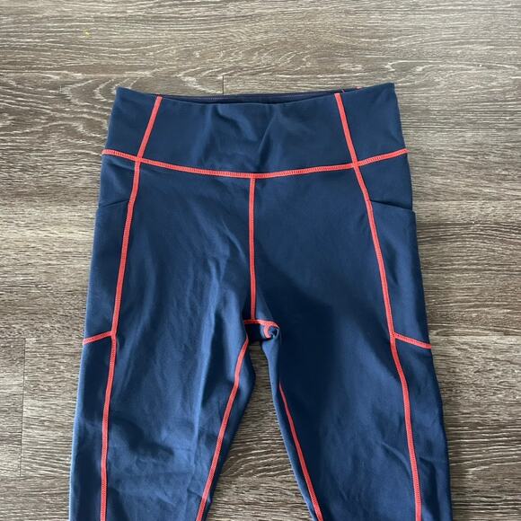 EUC Tuckernuck Navy & Amer-ikat High Rise Flex Compression Leggings Size Small - Picture 11 of 13